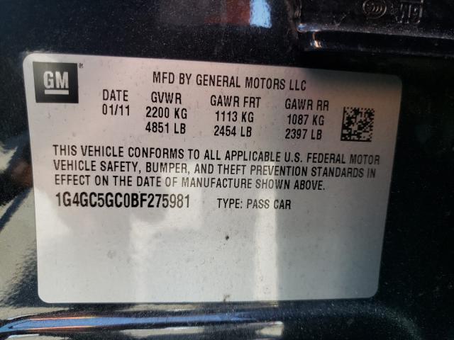 Photo 9 VIN: 1G4GC5GC0BF275981 - BUICK LACROSSE C 