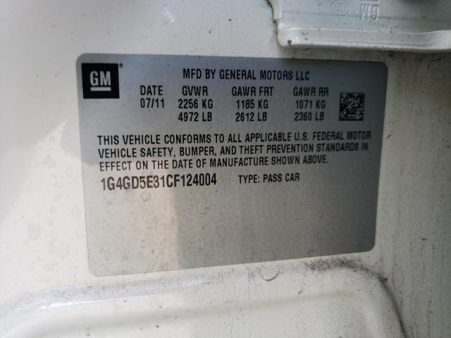 Photo 11 VIN: 1G4GD5E31CF124004 - BUICK LACROSSE 