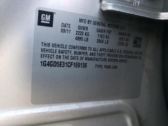 Photo 11 VIN: 1G4GD5E31CF169136 - BUICK LACROSSE P 