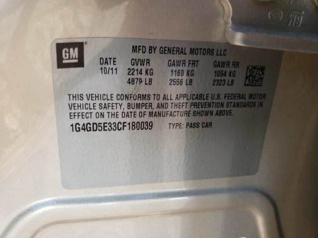 Photo 9 VIN: 1G4GD5E33CF180039 - BUICK LACROSSE P 