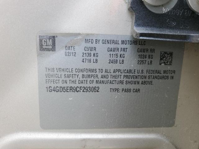 Photo 11 VIN: 1G4GD5ER9CF293062 - BUICK LACROSSE 