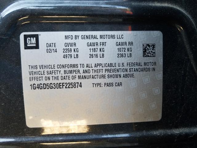 Photo 9 VIN: 1G4GD5G30EF225874 - BUICK LACROSSE P 