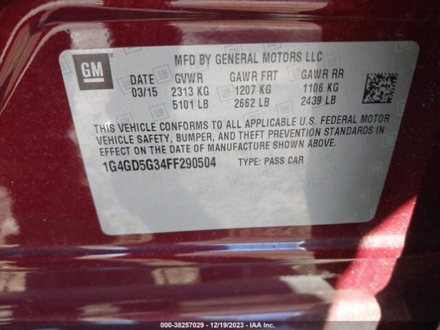 Photo 8 VIN: 1G4GD5G34FF290504 - BUICK LACROSSE 