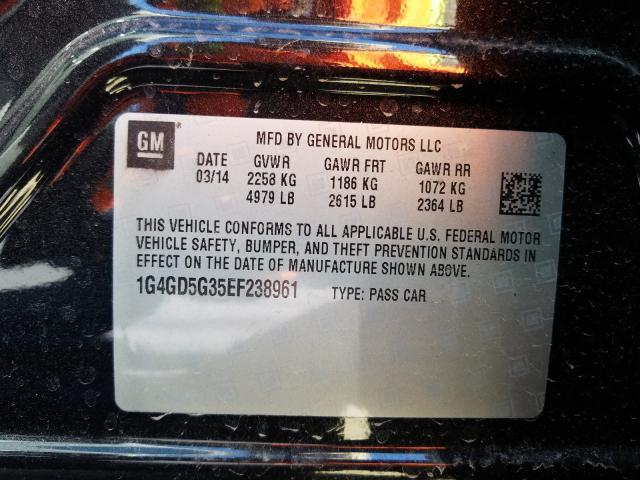 Photo 9 VIN: 1G4GD5G35EF238961 - BUICK LACROSSE P 