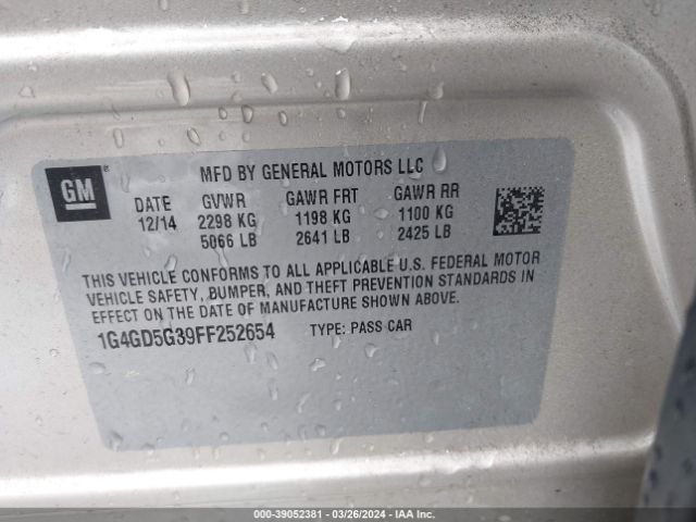 Photo 8 VIN: 1G4GD5G39FF252654 - BUICK LACROSSE 