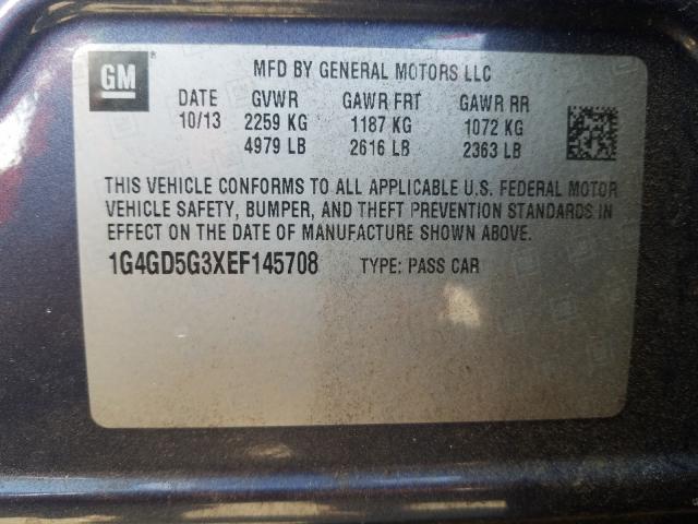 Photo 9 VIN: 1G4GD5G3XEF145708 - BUICK LACROSSE P 