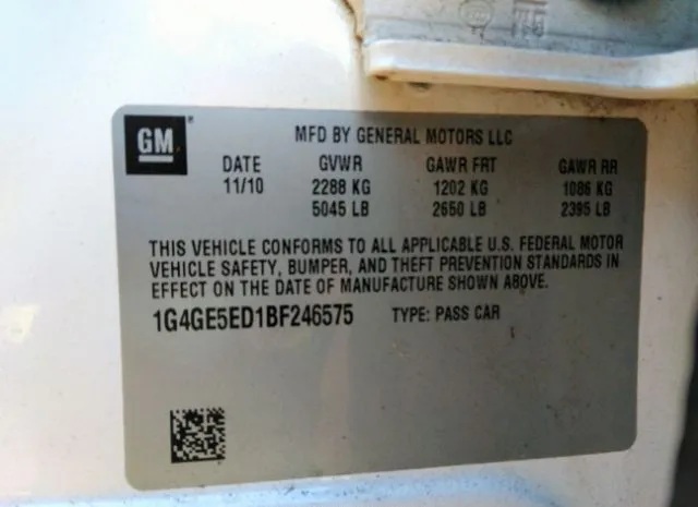 Photo 8 VIN: 1G4GE5ED1BF246575 - BUICK LACROSSE 