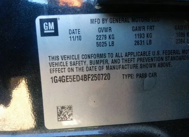 Photo 8 VIN: 1G4GE5ED4BF250720 - BUICK LACROSSE 