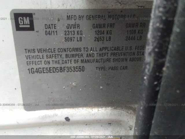 Photo 8 VIN: 1G4GE5ED5BF353550 - BUICK LACROSSE 