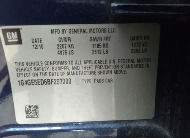 Photo 8 VIN: 1G4GE5ED6BF257300 - BUICK LACROSSE 