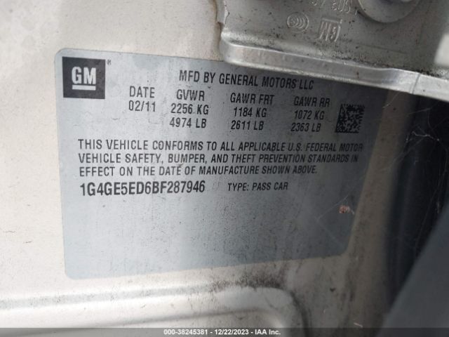 Photo 8 VIN: 1G4GE5ED6BF287946 - BUICK LACROSSE 