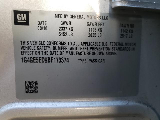 Photo 9 VIN: 1G4GE5ED9BF173374 - BUICK LACROSSE C 