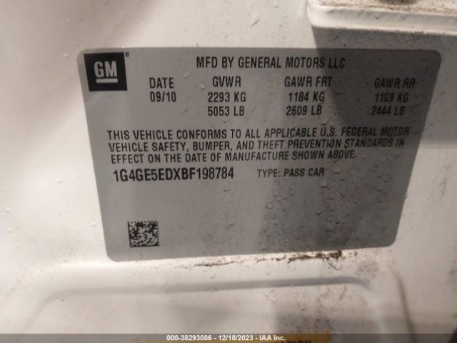 Photo 8 VIN: 1G4GE5EDXBF198784 - BUICK LACROSSE 