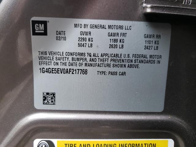 Photo 9 VIN: 1G4GE5EV0AF217768 - BUICK LACROSSE C 