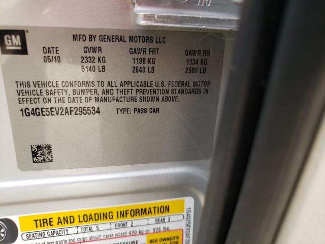 Photo 9 VIN: 1G4GE5EV2AF295534 - BUICK LACROSSE C 