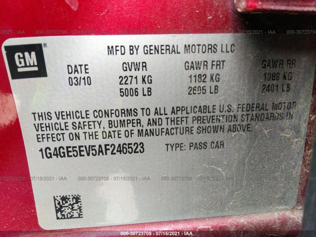 Photo 8 VIN: 1G4GE5EV5AF246523 - BUICK LACROSSE 