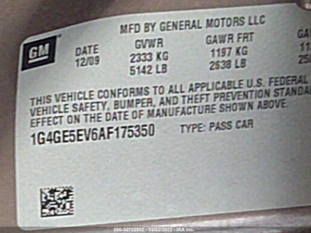 Photo 8 VIN: 1G4GE5EV6AF175350 - BUICK LACROSSE 