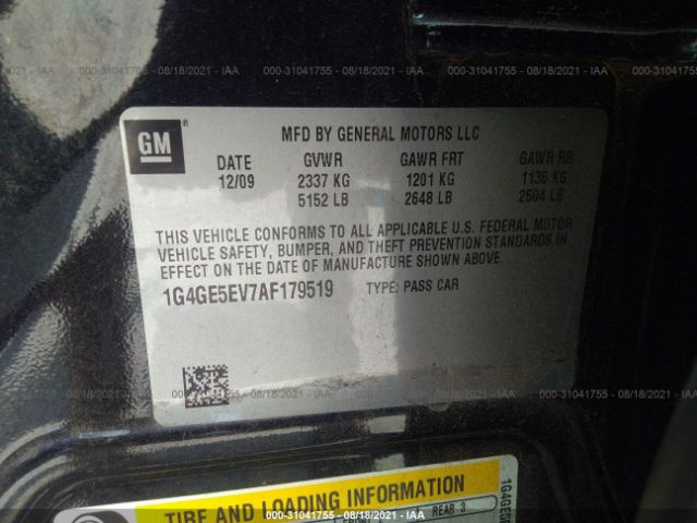 Photo 8 VIN: 1G4GE5EV7AF179519 - BUICK LACROSSE 