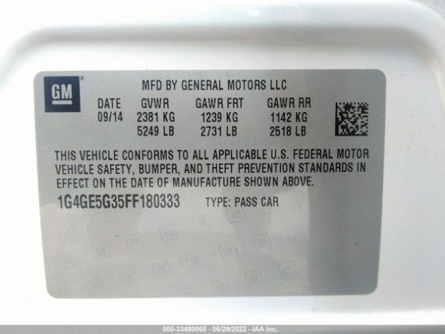 Photo 8 VIN: 1G4GE5G35FF180333 - BUICK LACROSSE 