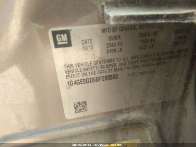 Photo 8 VIN: 1G4GE5GD9BF208590 - BUICK LACROSSE 