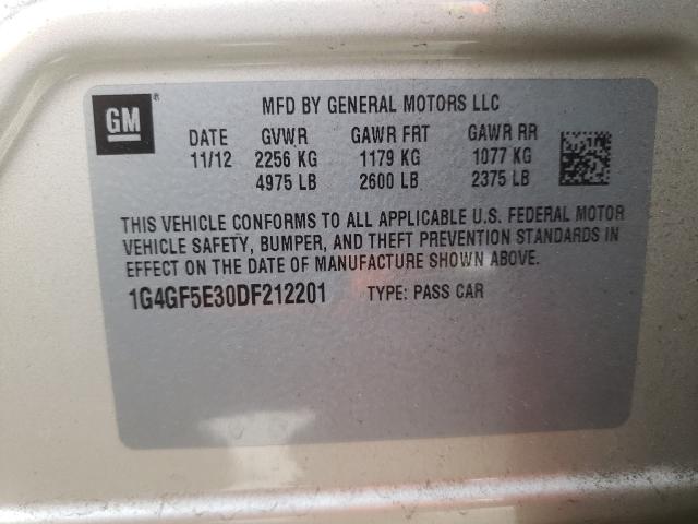 Photo 9 VIN: 1G4GF5E30DF212201 - BUICK LACROSSE P 