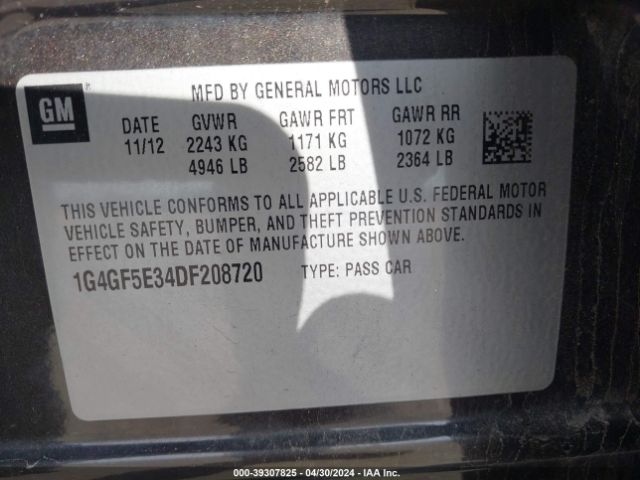 Photo 8 VIN: 1G4GF5E34DF208720 - BUICK LACROSSE 