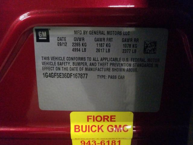 Photo 9 VIN: 1G4GF5E36DF167877 - BUICK LACROSSE P 