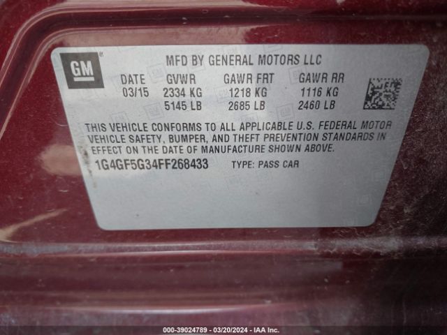 Photo 8 VIN: 1G4GF5G34FF268433 - BUICK LACROSSE 