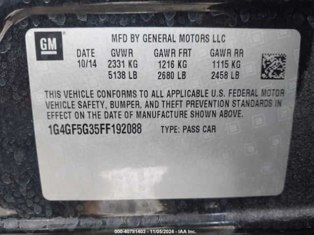 Photo 8 VIN: 1G4GF5G35FF192088 - BUICK LACROSSE 