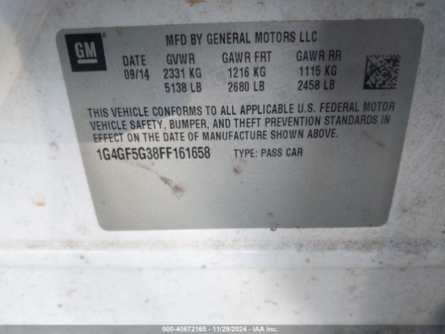 Photo 8 VIN: 1G4GF5G38FF161658 - BUICK LACROSSE 