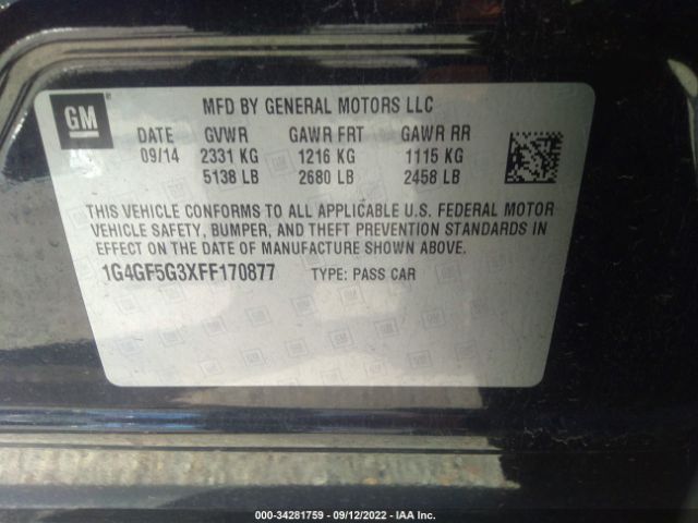 Photo 8 VIN: 1G4GF5G3XFF170877 - BUICK LACROSSE 