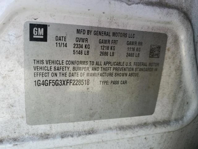 Photo 11 VIN: 1G4GF5G3XFF228518 - BUICK LACROSSE P 