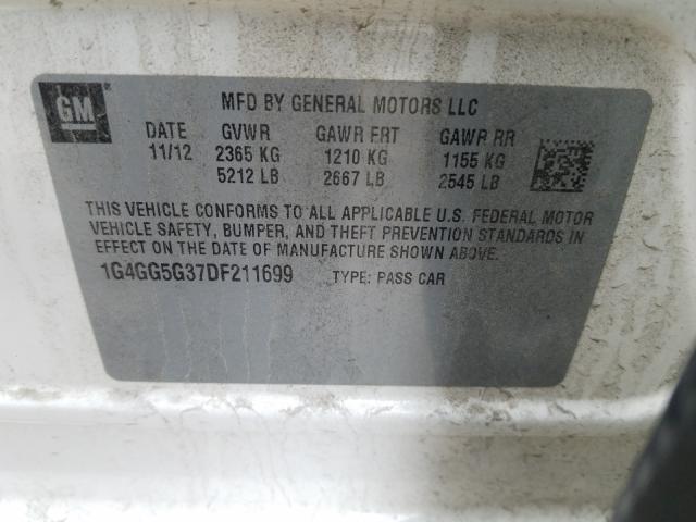 Photo 9 VIN: 1G4GG5G37DF211699 - BUICK LACROSSE P 