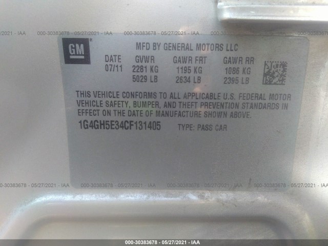 Photo 8 VIN: 1G4GH5E34CF131405 - BUICK LACROSSE 