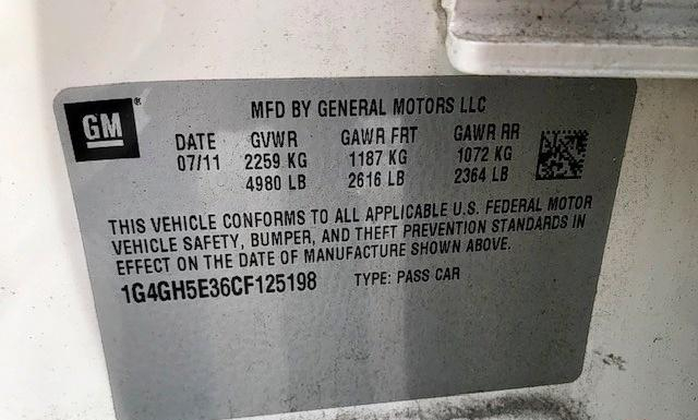 Photo 9 VIN: 1G4GH5E36CF125198 - BUICK LACROSSE 