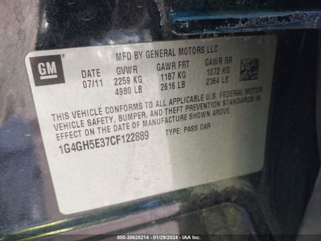 Photo 8 VIN: 1G4GH5E37CF122889 - BUICK LACROSSE 