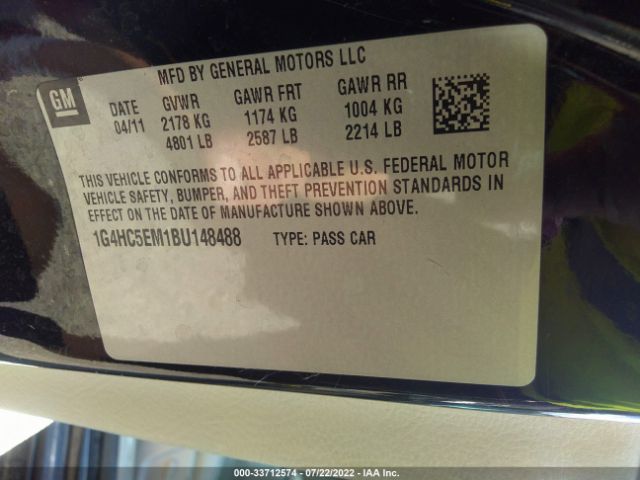 Photo 8 VIN: 1G4HC5EM1BU148488 - BUICK LUCERNE 