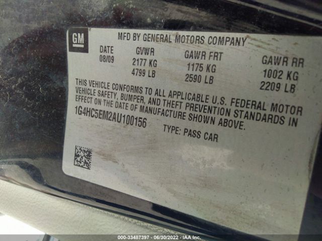 Photo 8 VIN: 1G4HC5EM2AU100156 - BUICK LUCERNE 