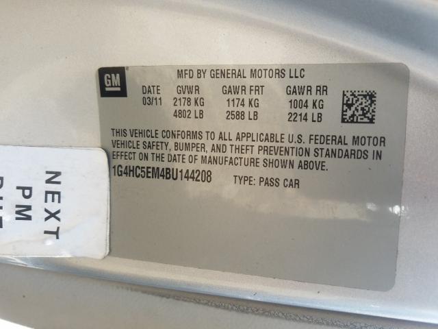 Photo 9 VIN: 1G4HC5EM4BU144208 - BUICK LUCERNE CX 