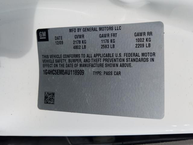 Photo 9 VIN: 1G4HC5EM5AU118909 - BUICK LUCERNE CX 