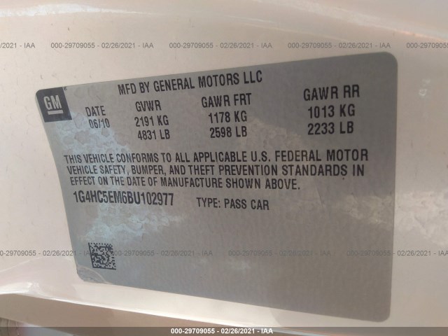 Photo 8 VIN: 1G4HC5EM6BU102977 - BUICK LUCERNE 