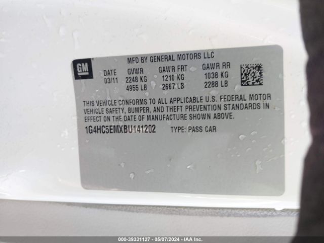 Photo 8 VIN: 1G4HC5EMXBU141202 - BUICK LUCERNE 