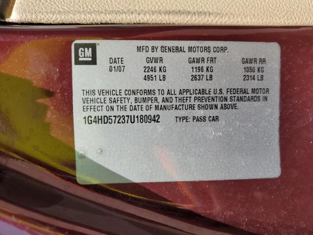 Photo 12 VIN: 1G4HD57237U180942 - BUICK LUCERNE CX 