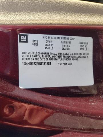 Photo 9 VIN: 1G4HD57256U181203 - BUICK LUCERNE CX 