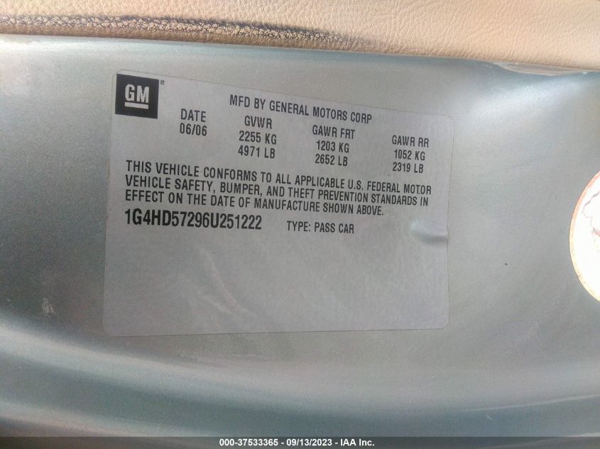 Photo 8 VIN: 1G4HD57296U251222 - BUICK LUCERNE 