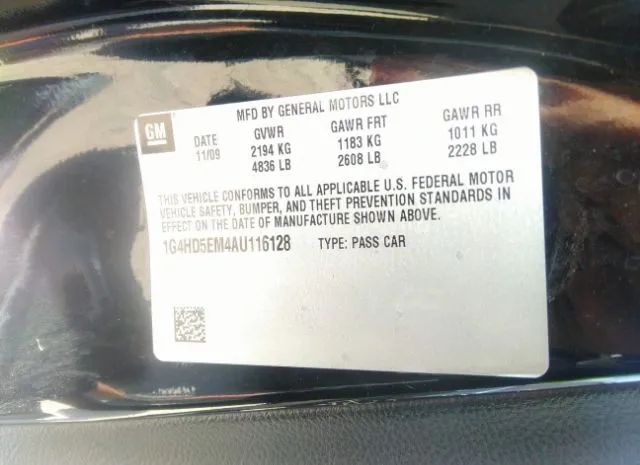 Photo 8 VIN: 1G4HD5EM4AU116128 - BUICK LUCERNE 