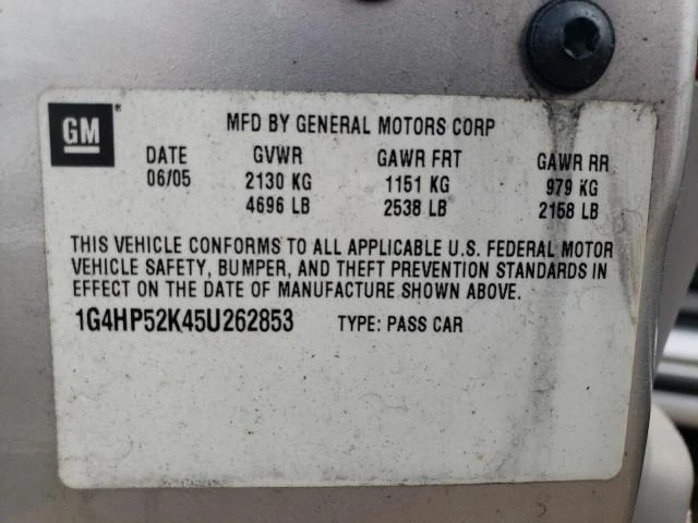 Photo 12 VIN: 1G4HP52K45U262853 - BUICK LESABRE CU 