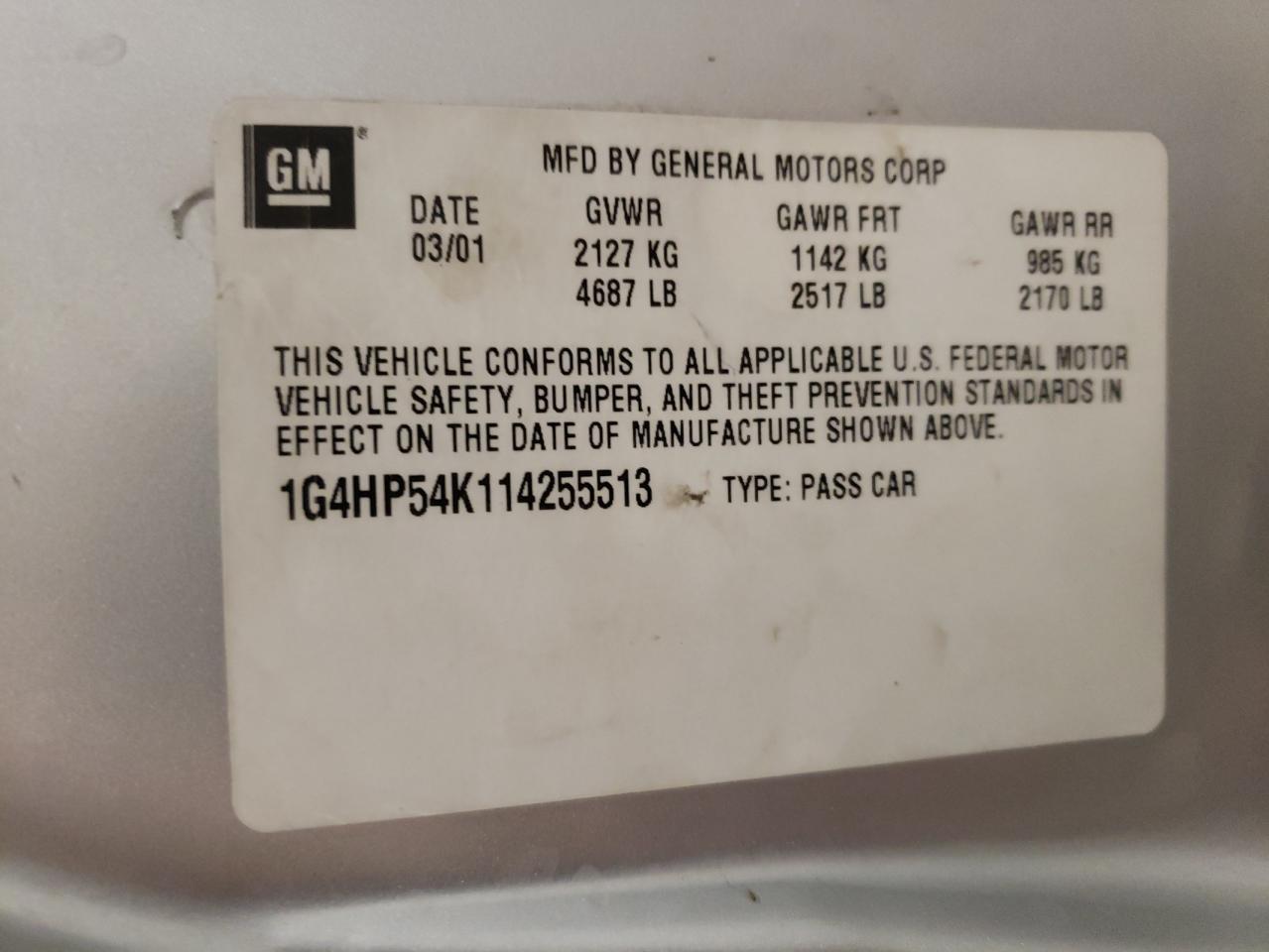 Photo 11 VIN: 1G4HP54K114255513 - BUICK LESABRE 