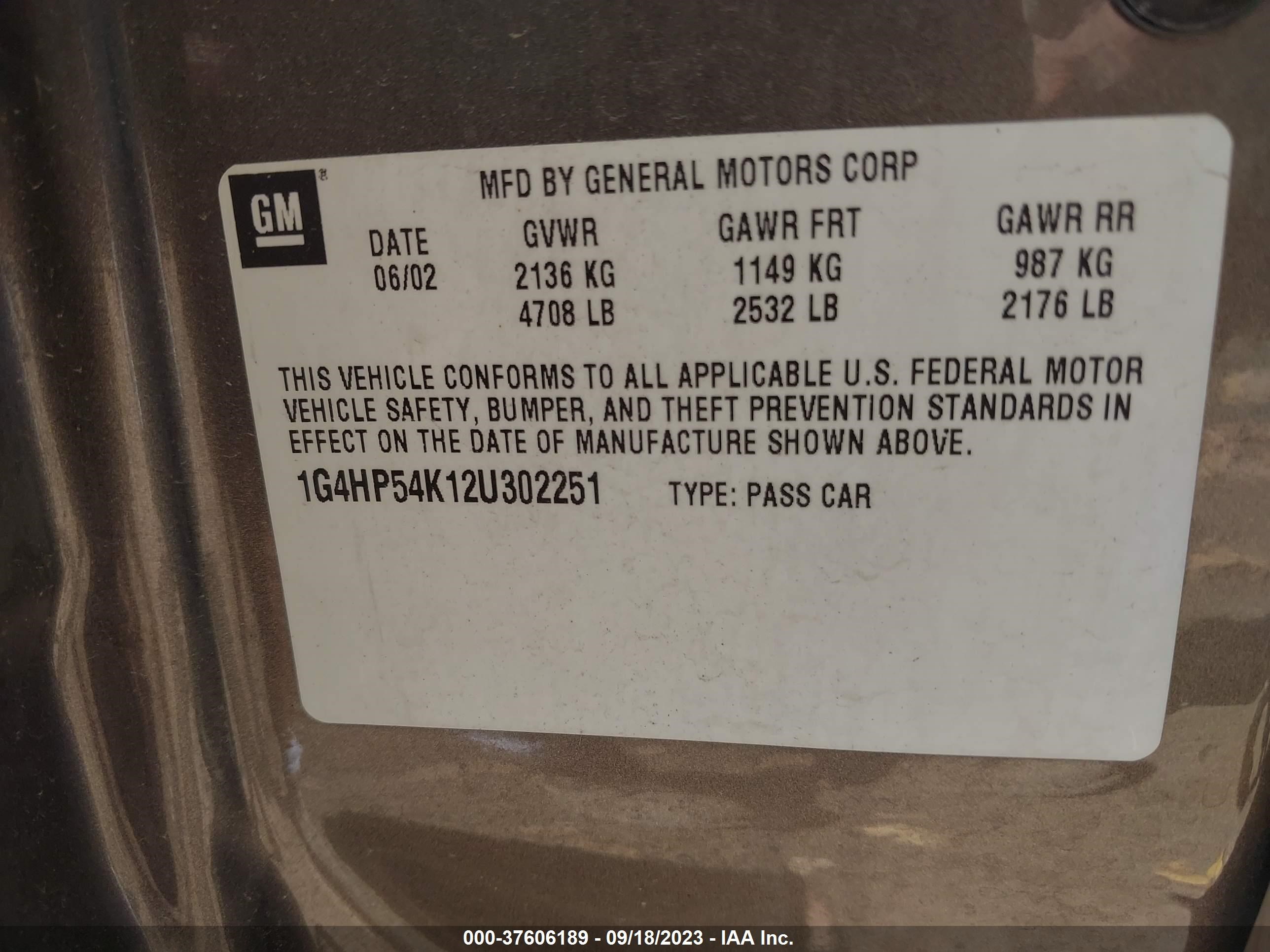 Photo 8 VIN: 1G4HP54K12U302251 - BUICK LESABRE 