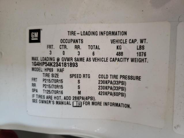 Photo 11 VIN: 1G4HP54K234181893 - BUICK LESABRE CU 